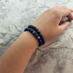 2 Blue Sodalite Stretch Bracelets (Sale!) - 8 mm